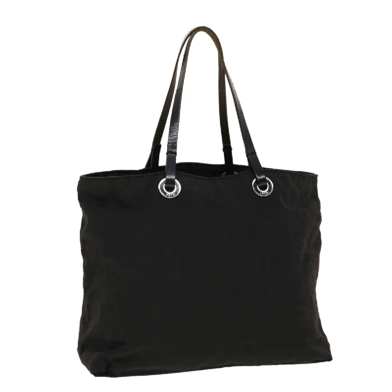 Fendi Ultimate Travel Companion -FENDI Zucca Canvas Tote Bag Nylon Black  bs5552