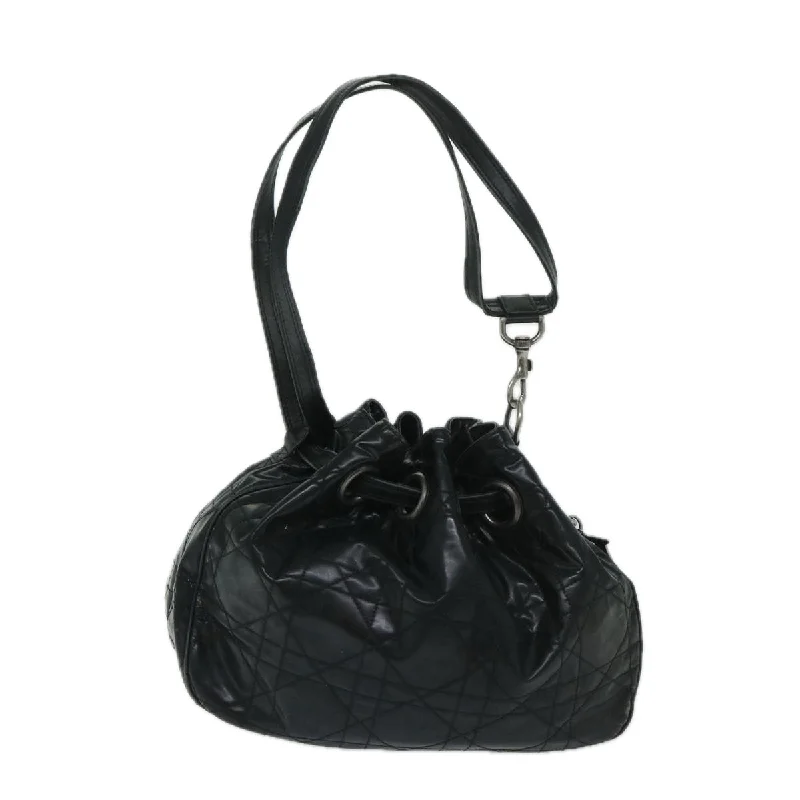 Essential Dior: Classic and Iconic BagsCHRISTIAN DIOR Canage Shoulder Bag patent Black Auth bs12459