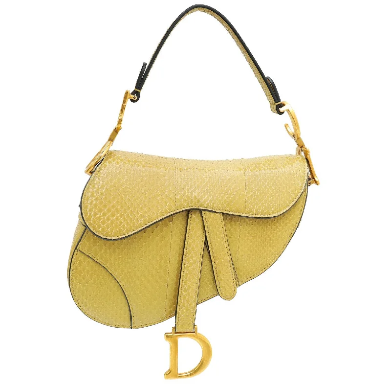 Where Craftsmanship Meets Luxury: Dior BagsChristian Dior Dark Mustard Python Saddle Mini Bag