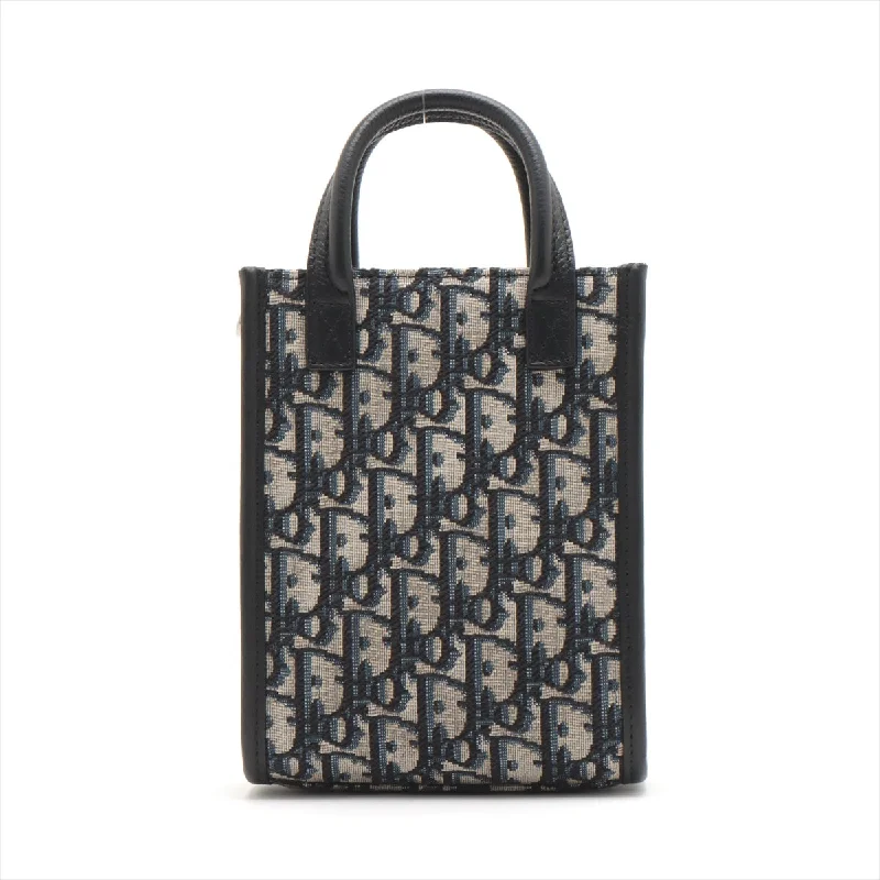 Discover the Ultimate Luxury: Dior BagsDior Om Om Safari Canvas  Leather 2WAY Handbag Navy Navi