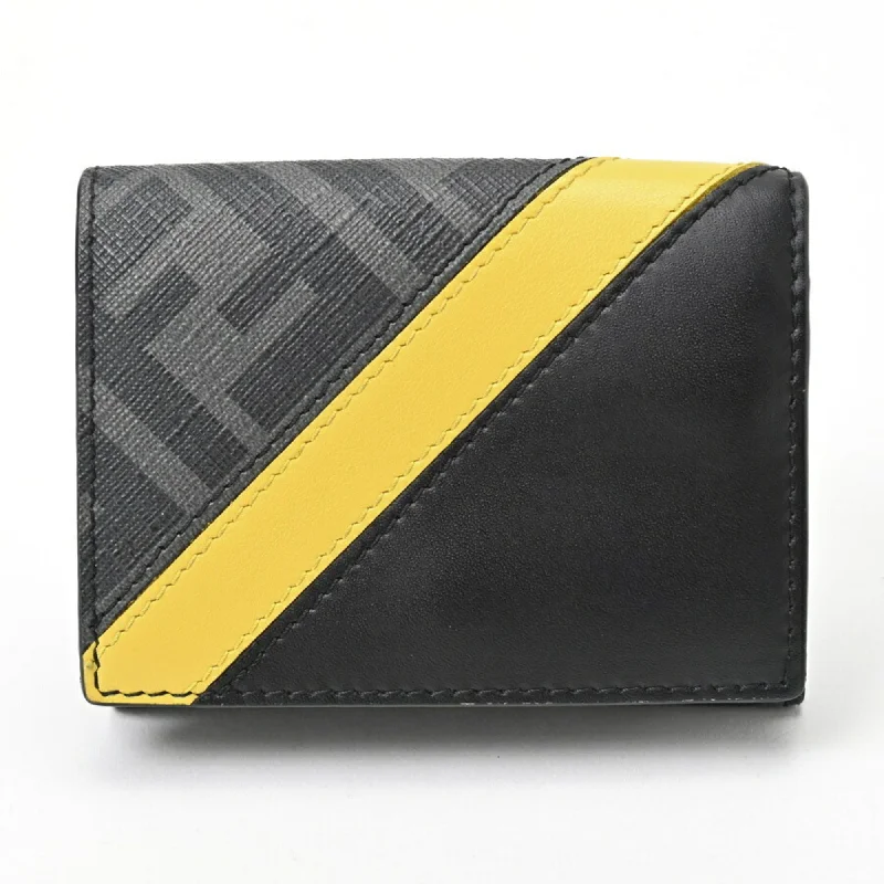 Fendi Street Style Must-Have -FENDI Fendi Diagonal Wallet Tri-fold Compact 7M0280A9XSF0R2A Black Fabric S-155788