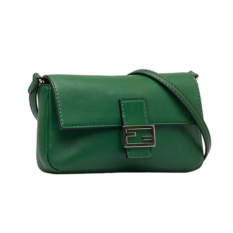 Fendi Street Style Must-Have -Fendi Micro Bucket Handbag Shoulder Bag 8M0354 Green Leather