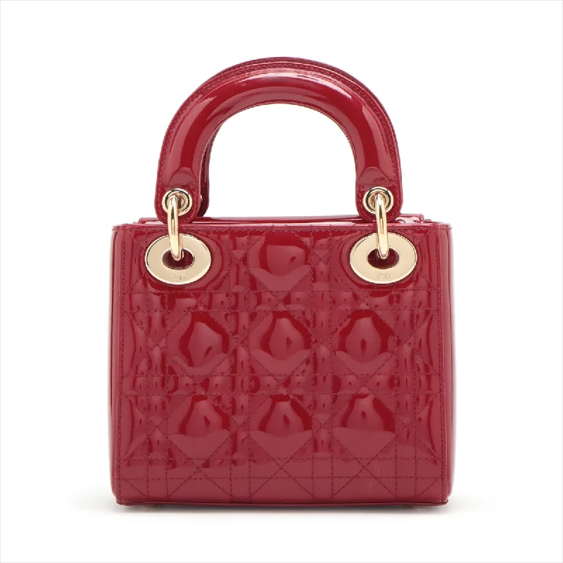 Effortless Style: The Dior BagChristian Dior  Dior Mini Canaveral Patent Leather 2WAY Handbag Red Dove