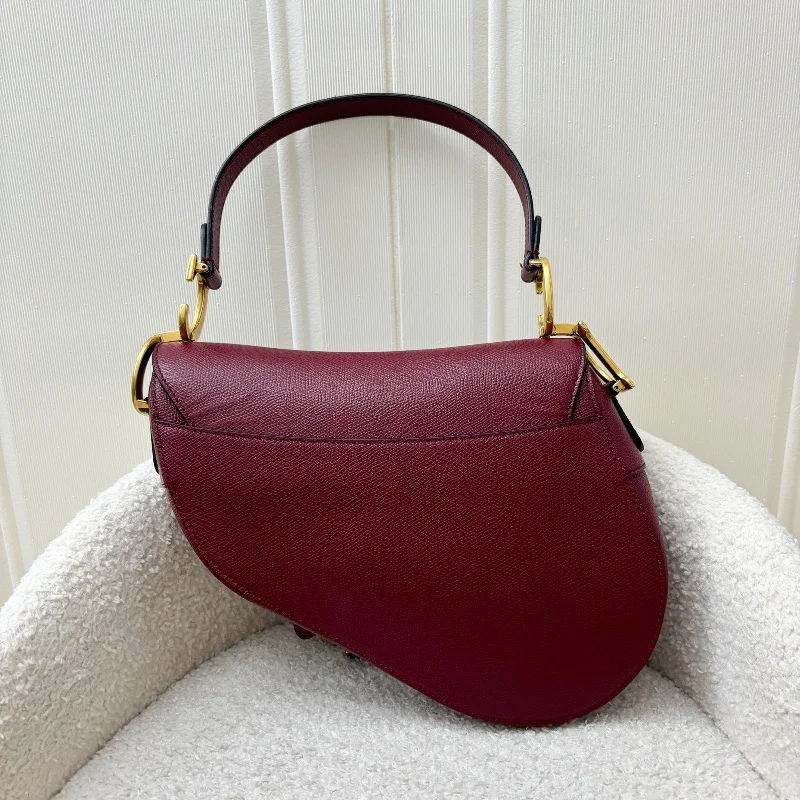 Dior’s Ultimate Designer Bags for YouDior Medium Saddle Bag in Burgundy Red Grained Calfskin and AGHW