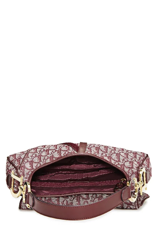 Fashion at Its Finest: Dior BagsDior,  Burgundy Trotter Canvas Double Saddle Bag, Burgundy