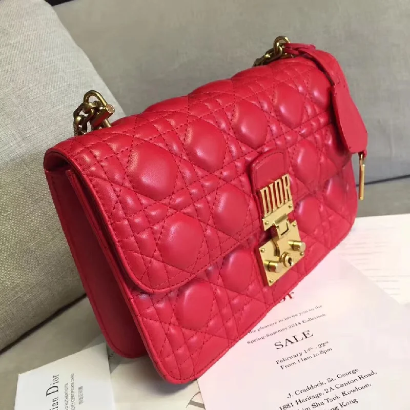 Iconic Luxury: Dior HandbagsChristian Dioraddict Flap Bag In Red Lambskin