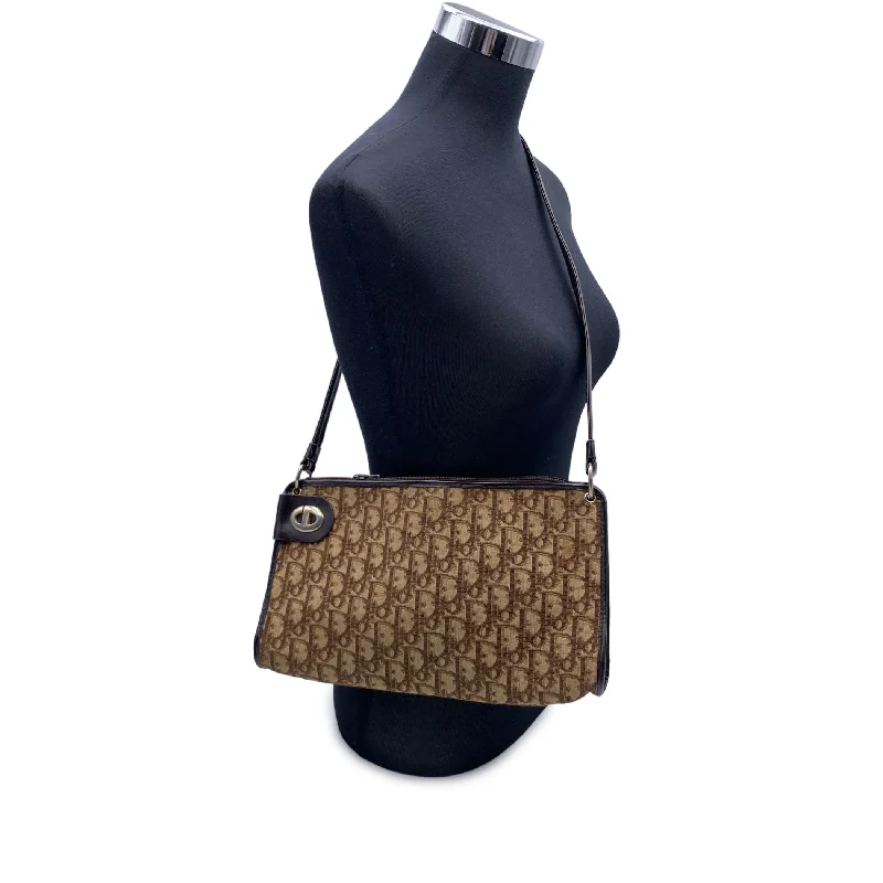 Dior’s Elegant Touch on Luxury AccessoriesCHRISTIAN DIOR Vintage Brown Oblique Monogram Canvas Shoulder Bag