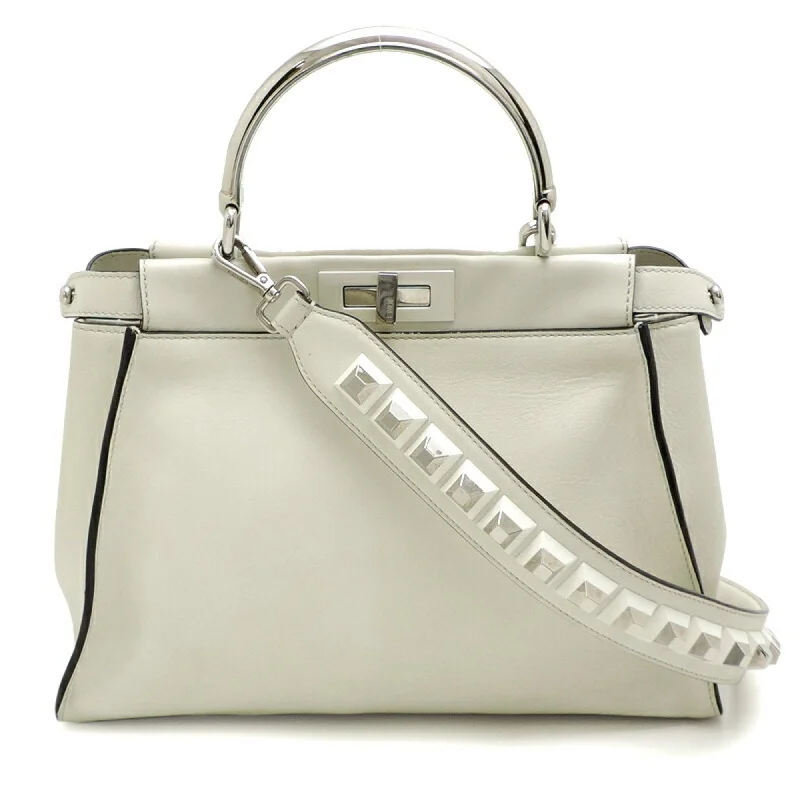 Fendi Push Lock Bag -Fendi Peekaboo Medium Women's Handbag 8BN290 Leather White