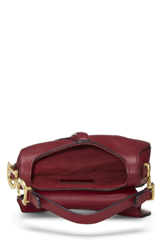 Refined Elegance: Dior’s Signature HandbagsDior,  Burgundy Calfskin Saddle Bag Mini, Burgundy