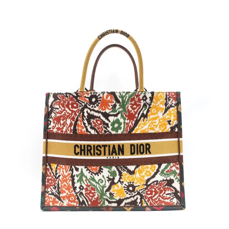 Complete Your Look with Dior HandbagsDior Book Tote Multicolor Paisley Embroidered Canvas Large Handbag-TS