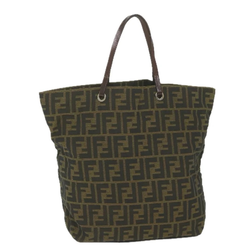 Fendi Designer Investment Piece -FENDI Zucca Canvas Tote Bag Black Brown  ep2432