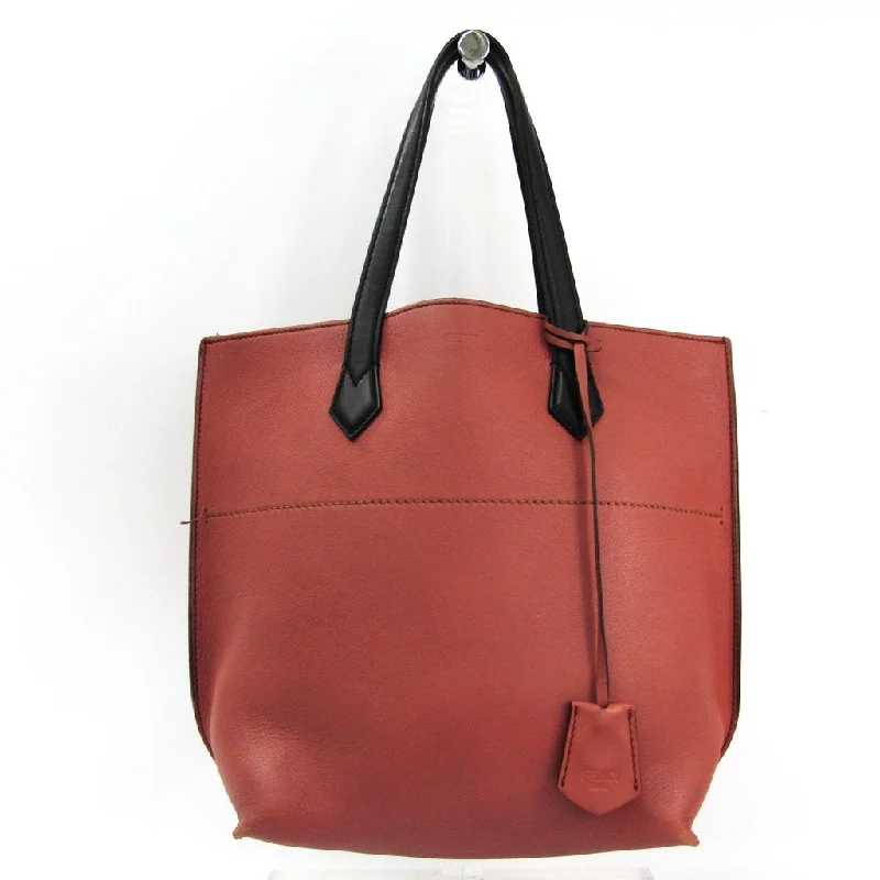 Fendi Hand-Painted Bag -Fendi Red Leather All In Shopping Tote Bag (SHA-16729)