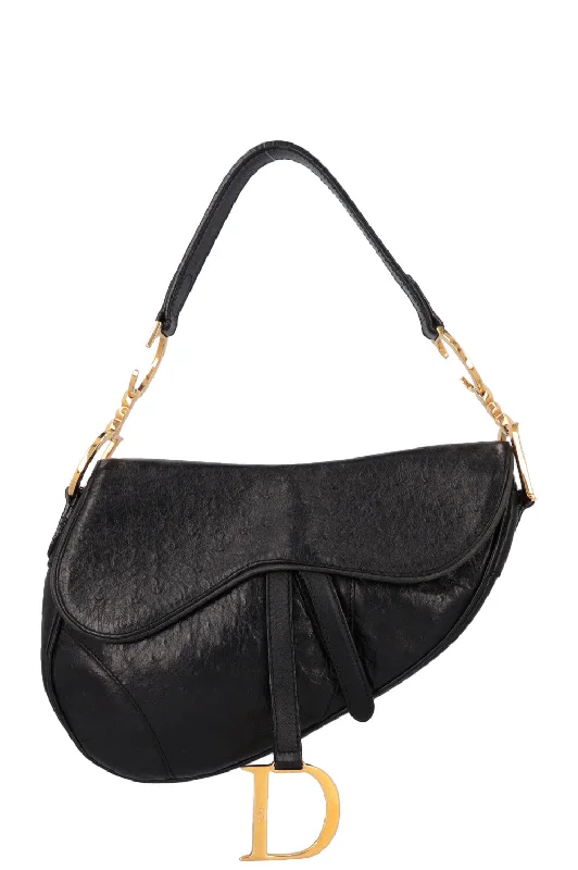 Timeless Luxury in Every Dior BagCHRISTIAN DIOR Vintage Saddle Bag Ostrich Black