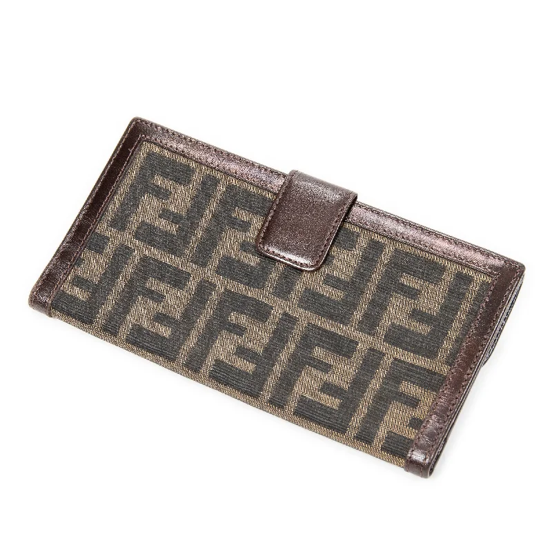 Fendi Metallic Finish Bag -Large Bifold Wallet