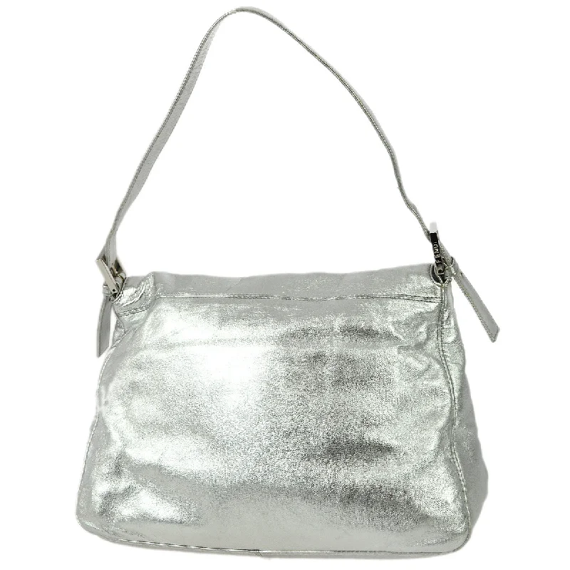 Fendi Oversized Clutch -Fendi Silver Mamma Baguette Handbag