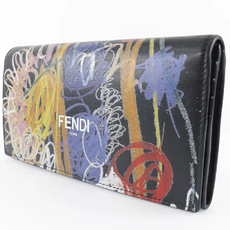 Fendi Metallic Finish Bag -Fendi Fendi Long Wallet Noel Fielding Collaboration Continental 7M0264 0AH8Q  Italian Black Open   Black Fendi Long Wallet Noel Fielding Collaborative 7M0264 0AH8Q