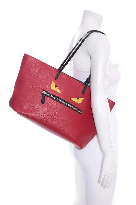 Fendi Push Lock Bag -Fendi MONSTER ROLL Red Face Tote