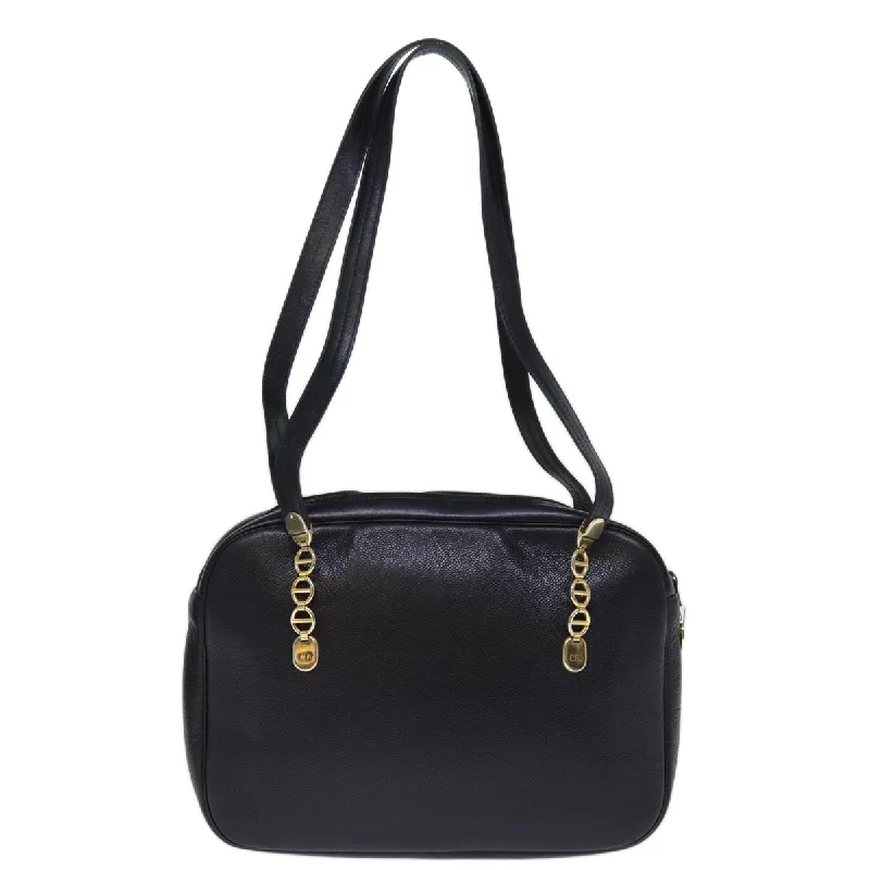 The Dior Handbag That Completes Your LookCHRISTIAN DIOR Shoulder Bag Leather Black Auth 73255