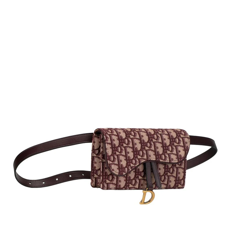 Elevate Your Fashion with Dior’s Iconic BagsDior Trotter Saddle Sder Waist Bag Bordeaux Wine Red Canvas Leather  Dior