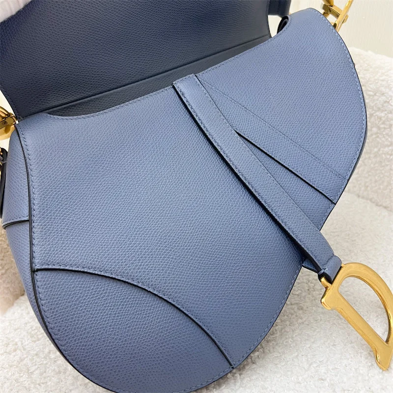 Timeless Fashion with Dior HandbagsDior Medium Saddle Bag in Blue Grained Calfskin and AGHW