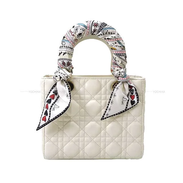 Unveil True Elegance with Dior HandbagsChristian Dior Handbag LADY DIOR MY ABCDIOR Small Mitzah Blanc (White) Cannage Lambskin Gold HW M05380CAL[BRAND NEW][Authentic]