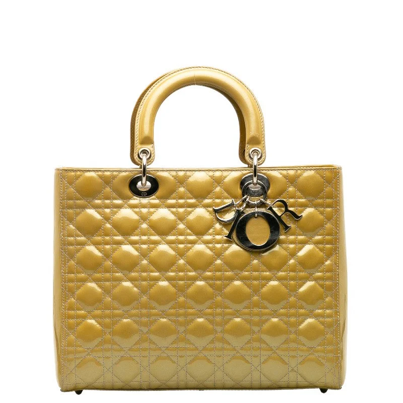 Complete Your Look with Dior HandbagsDior Dior Ladyboard Handbags Patent Laser Yellow Ladyboard