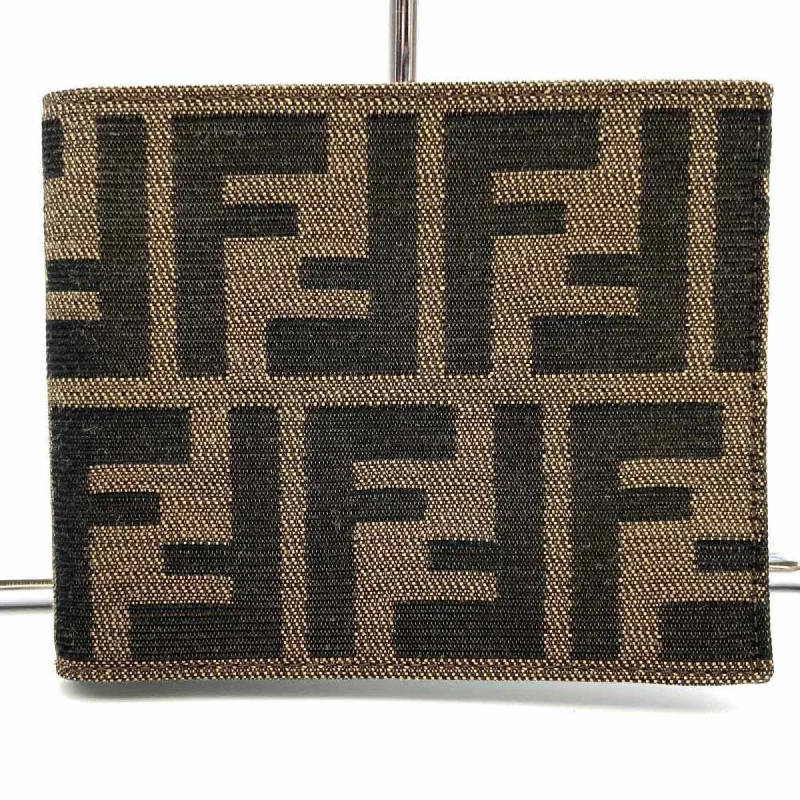 Fendi Timeless Parisian Style -FENDI Fendi Bi-fold Wallet Billfold Card Case Zucca Brown Canvas Leather Men Women 2400 7 0008