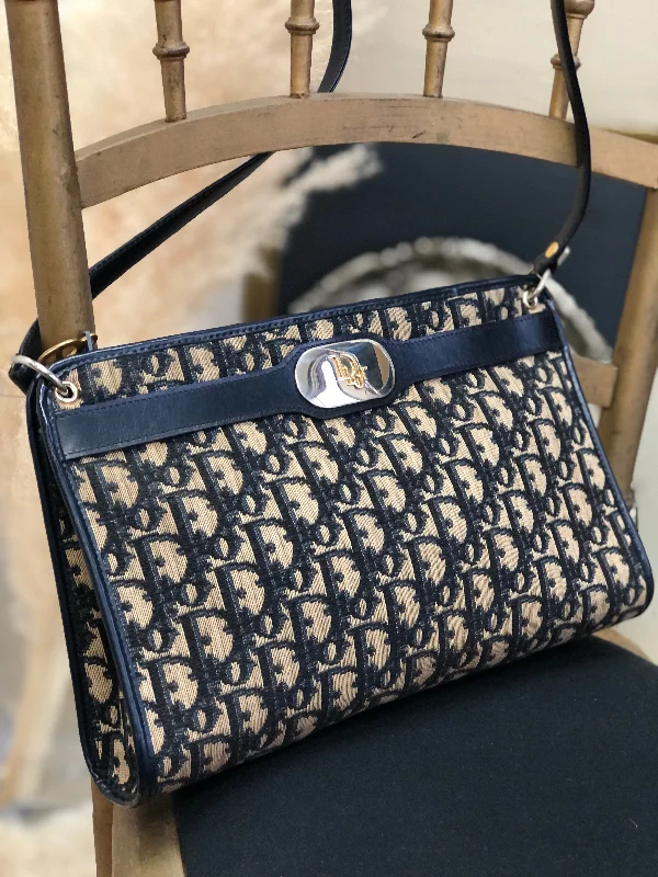 Legendary Dior Bags for Every OccasionChristian Dior Trotter Oblique Jacquard Shoulderbag Handbag Navy Vintage Old 83hjfi