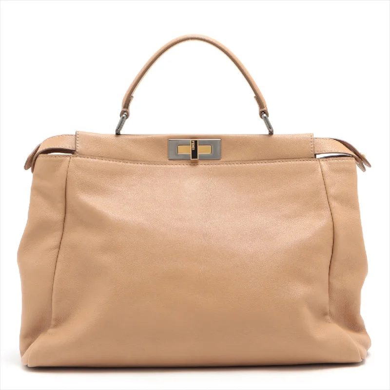 Fendi Street Style Must-Have -Fendi Peekaboo Lodge 2WAY Handbag Beige 8BN210