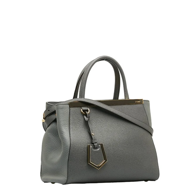 Fendi Designer Investment Piece -FENDI FENDI 8BH253 Handbags Leather Gray