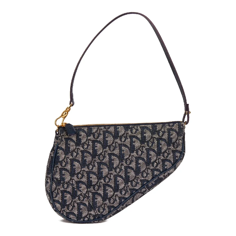 The Ultimate in Designer Fashion: Dior BagsDior Vintage Blue Monogram Canvas Oblique Mini Saddle Bag