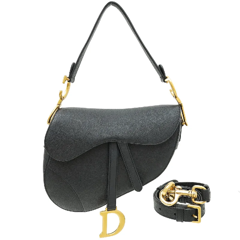 Classic and Chic: Dior’s Signature BagsChristian Dior Black Saddle Bag W/ Strap