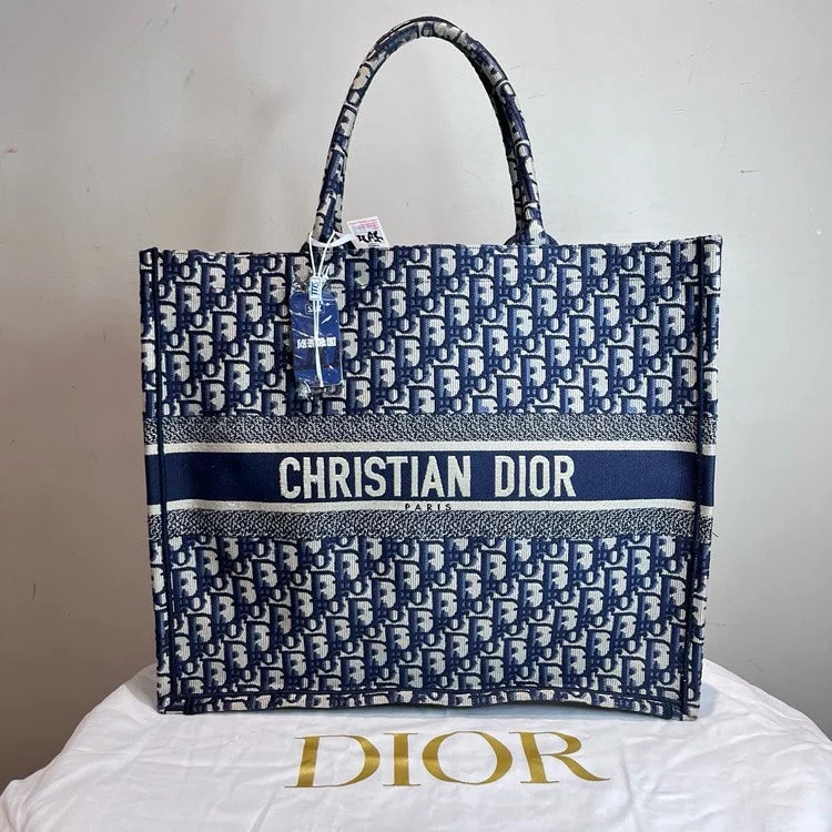 Unveil Luxury with Dior’s Designer BagsDior Oblique Canvas Book Tote Blue Large