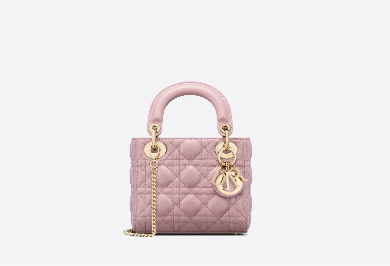 Unmatched Elegance: Dior HandbagsMINI LADY DIOR BAG Antique Pink Cannage Lambskin