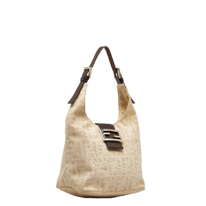 Fendi Street Style Must-Have -FENDI FENDI ZUCKA 26686 Handbag Canvas/Laser Beige Ladies