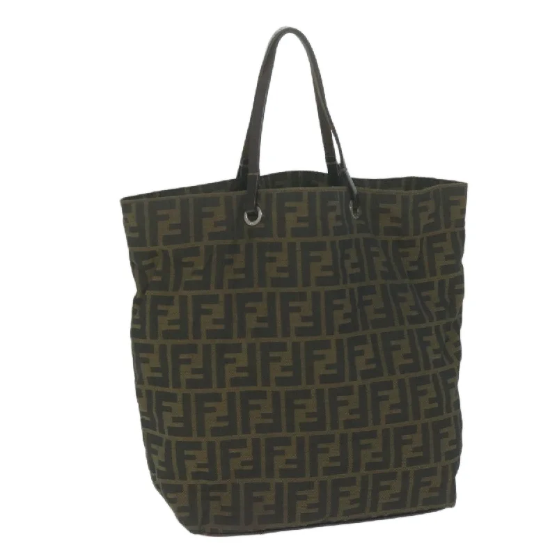 Fendi Minimalist Icon -FENDI Zucca Canvas Tote Bag Black Brown  ep3003