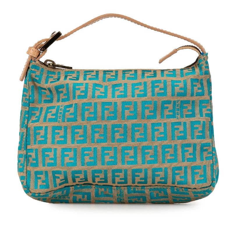 Fendi Oversized Clutch -Blue Fendi Zucchino Canvas Handbag