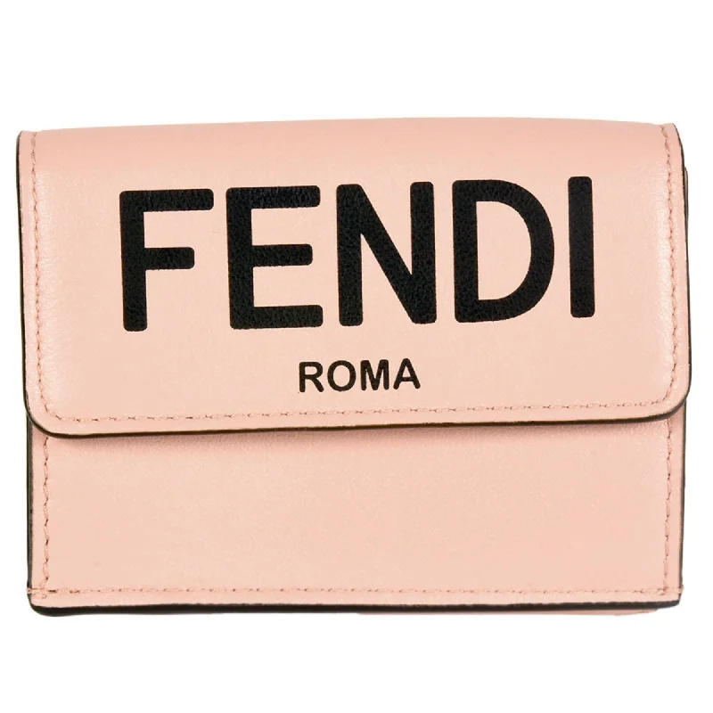 Fendi Diamond Quilted Bag -FENDI MICRO TRIFOLD Tri-fold Wallet Leather 8M0395 ADP6 F1CN7 Pink Women's