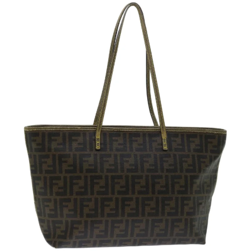 Fendi Buckle Detail Bag -FENDI Zucca Canvas Tote Bag Black Brown  yk10957