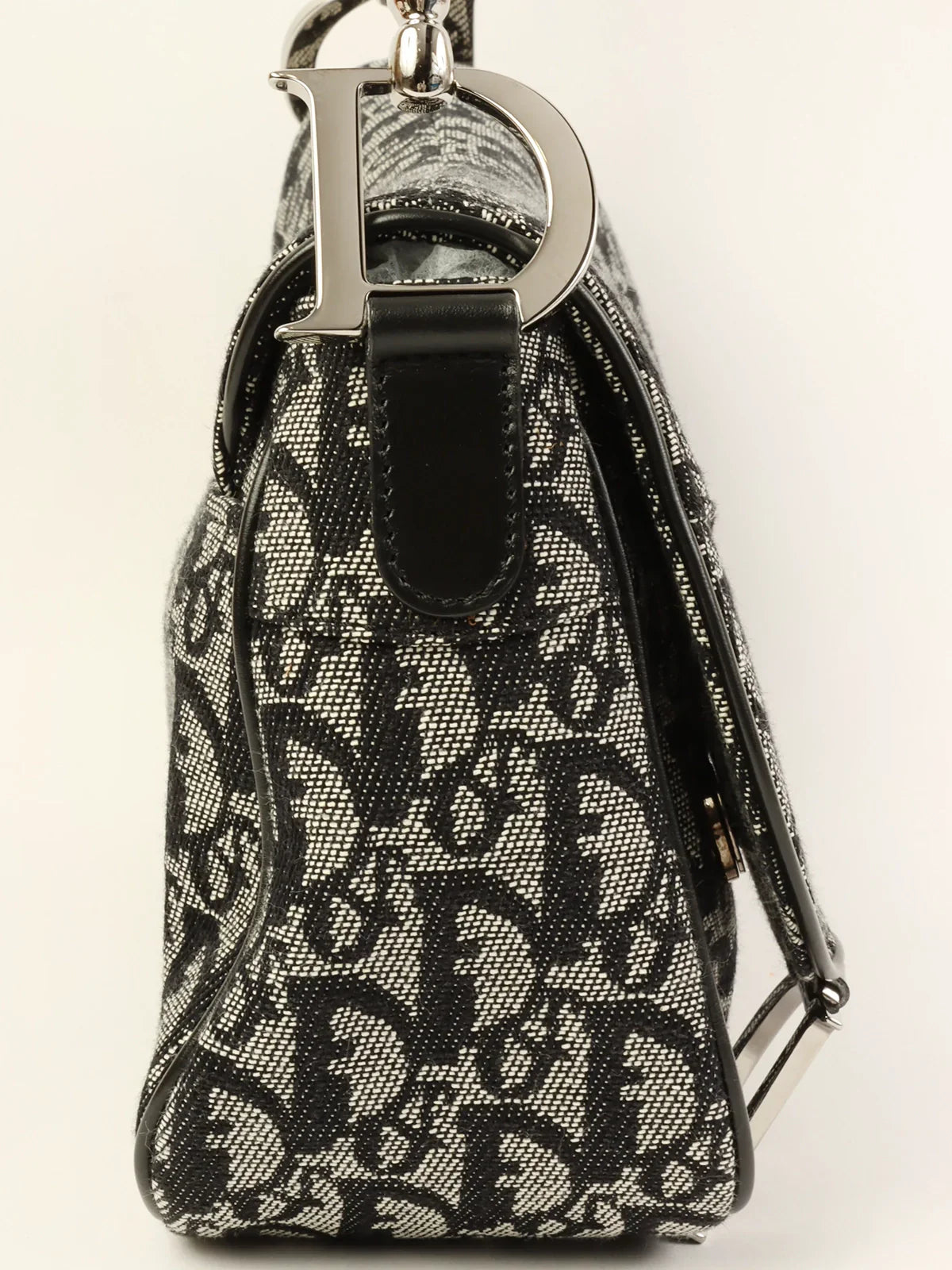 Discover the Magic of Dior HandbagsDIOR Trotter Pattern Saddle Bag Black