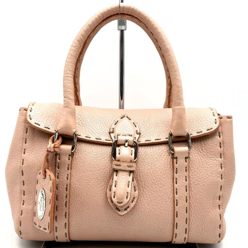 Fendi Metallic Finish Bag -FENDI Linda Selleria handbag leather pink ladies