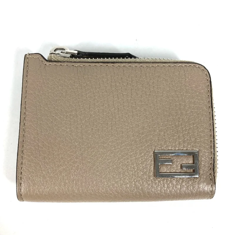 Fendi Vintage Collector’s Item -Fendi 7M0330 Fragment case Wallet Wallet Coin Compartment L-shaped zipper coin purse BeigeBased