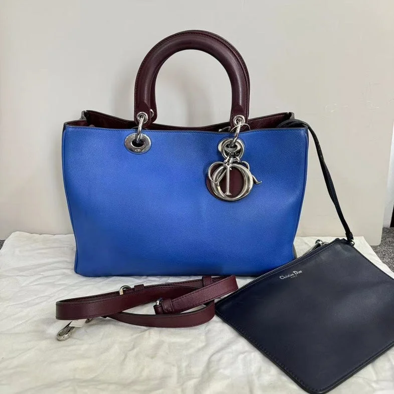 Dior Bags for the Modern TrendsetterDior VIP Blue Burgundy Leather Tote Bag Medium