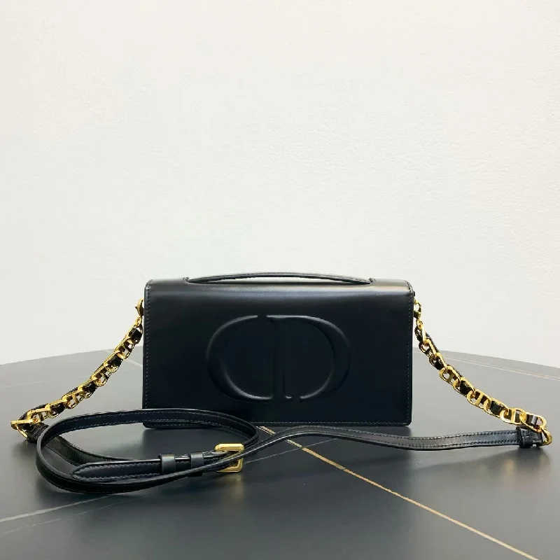 Refined Elegance: Dior’s Signature HandbagsDior Black Calfskin Signature Chain Shoulder Bag Medium