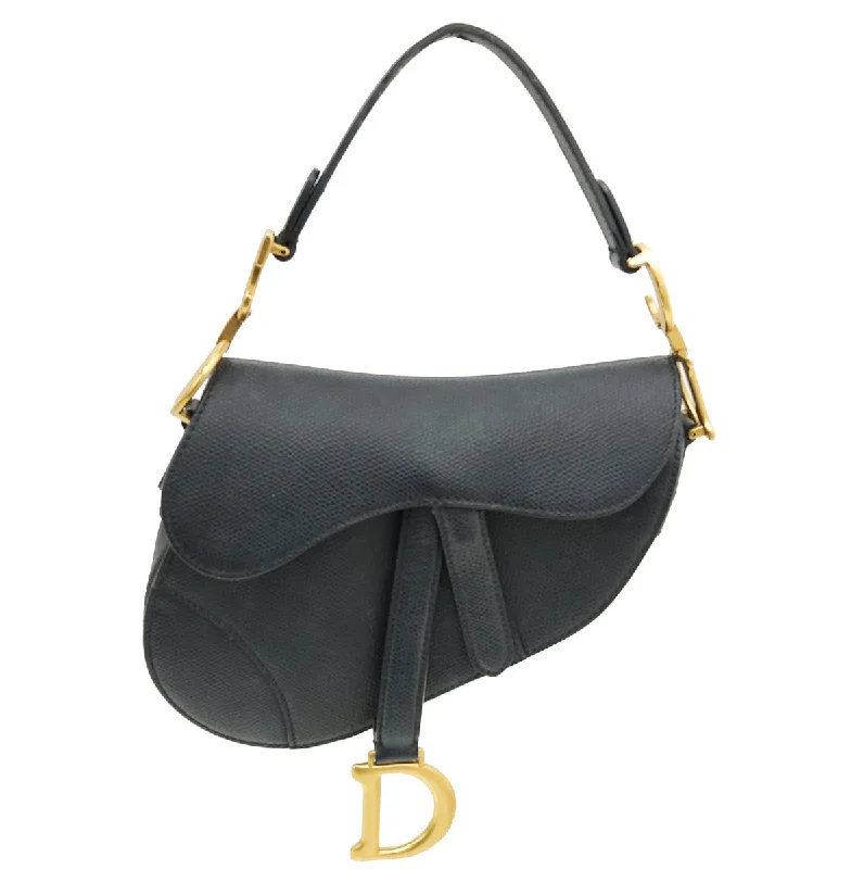 Dior’s Timeless Leather EleganceChristian Dior Black Mini Saddle Bag