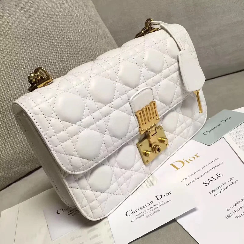 Discover the Art of Elegance with Dior BagsChristian Dioraddict Flap Bag In White Lambskin