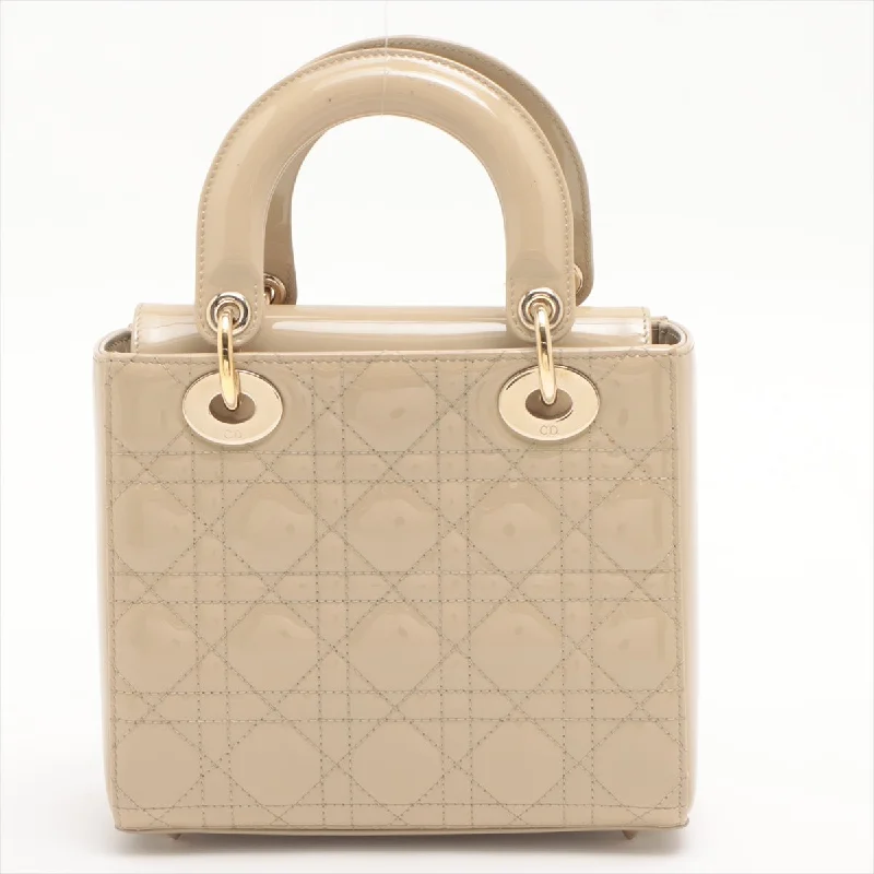 Dior Bags for the Modern TrendsetterLady Dior Small Cannage Patent Calfskin Beige Bag