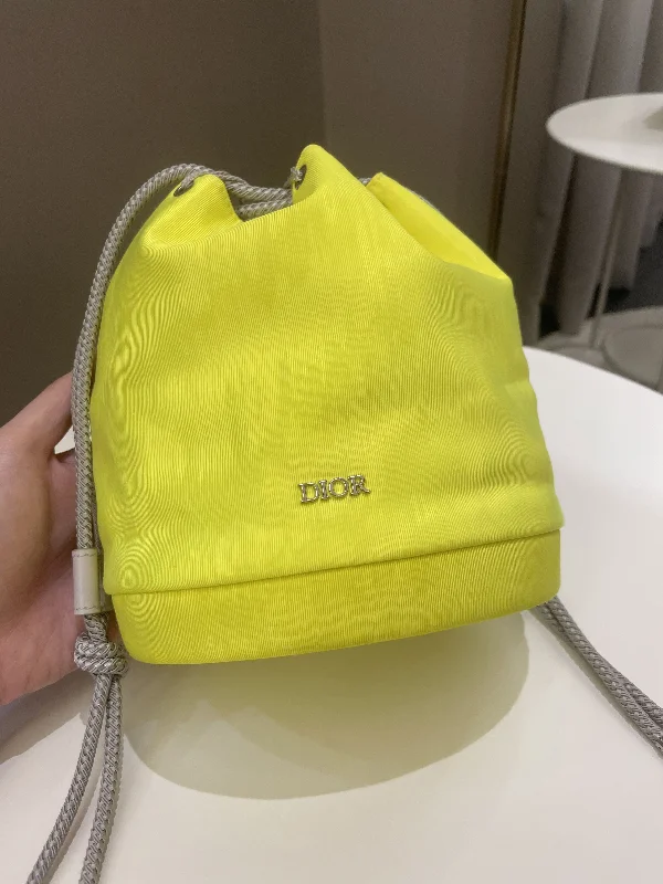 Essential Dior Bags for Every WardrobeDior Mini Marine Bucket Bag Yellow Canvas/ Lambskin