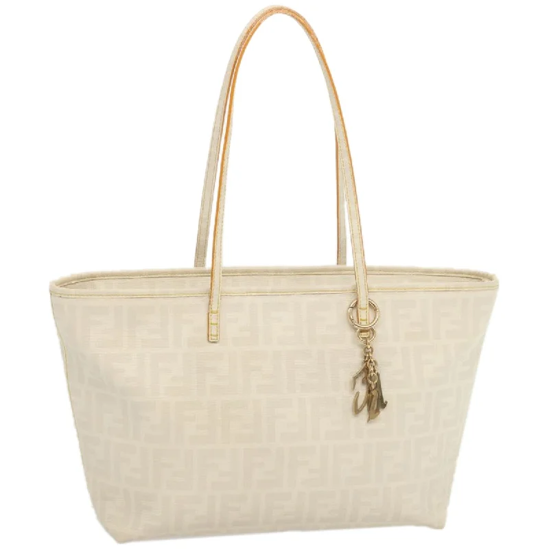 Fendi Italian Luxury Bag -FENDI Zucca Canvas Tote Bag White  hk1159