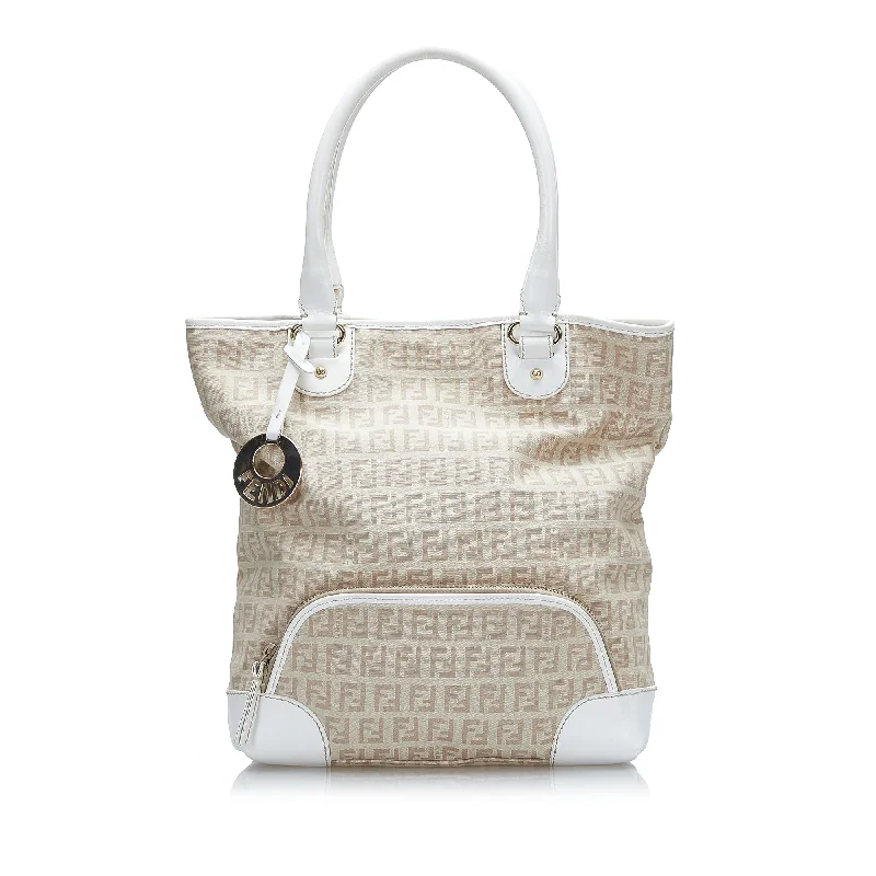 Fendi Chevron Quilted Bag -Fendi Zucchino Leather Trimmed Tote